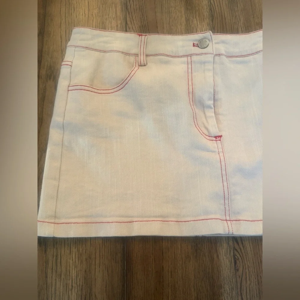 By.Dyln REVOLVE Skirt in cream bone with contrast stitching L Large